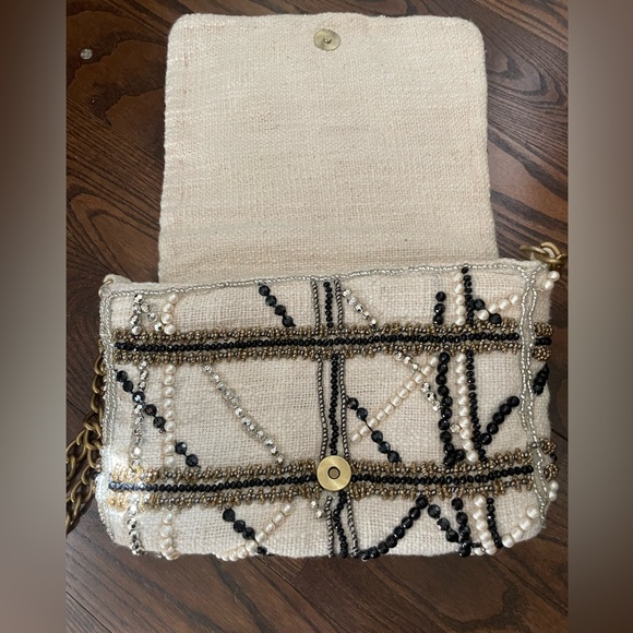 Zara Women’s Ivory beaded Crossbody Bag -Good condition - Picture 5 of 10